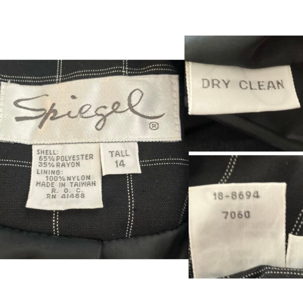 Spiegel Women's Black Plaid Double-Breasted Long Slv Blazer Jacket Lined SZ14T - Picture 10 of 10